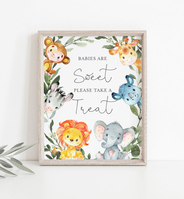 Jungle Animals Baby Shower Babies Are Sweet Sign Printable