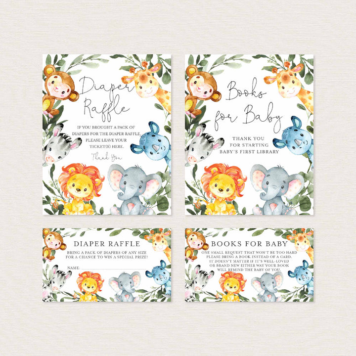 Jungle Animals Baby Shower Suite Printable