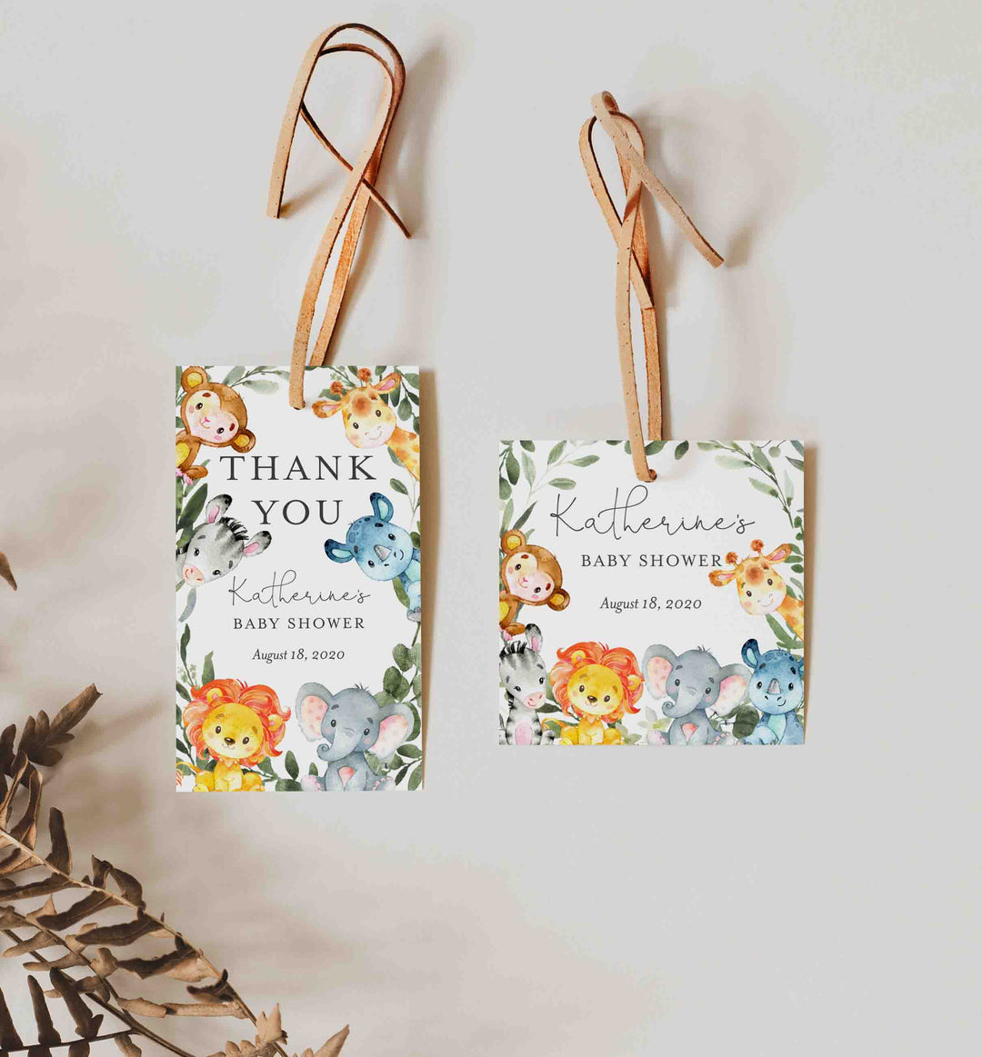 Jungle Animals Baby Shower Favour Tag Printable