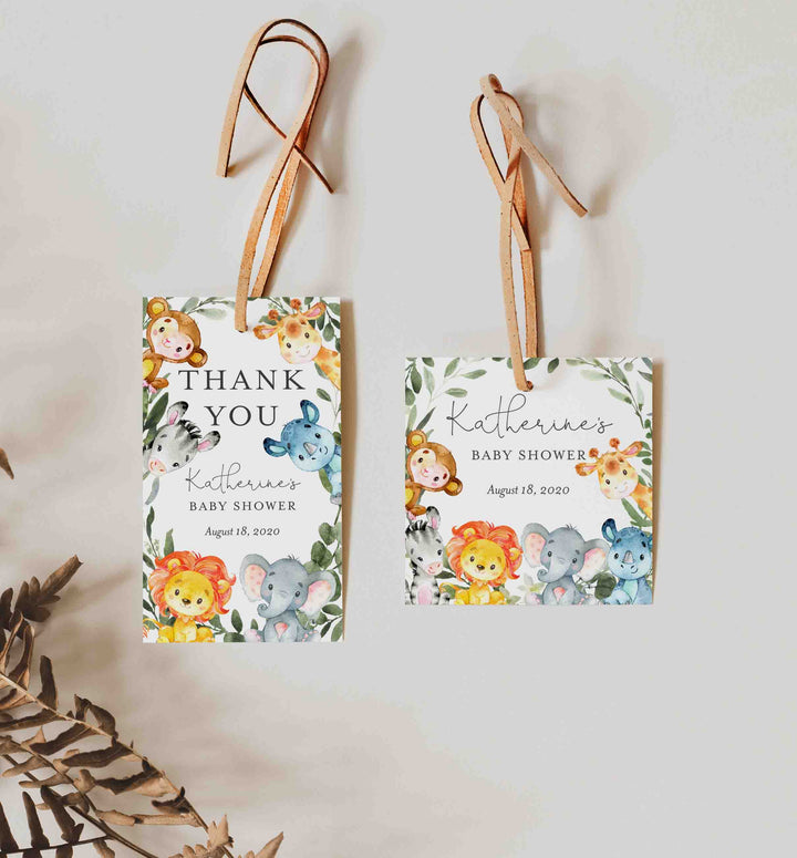 Jungle Animals Baby Shower Favour Tag Printable