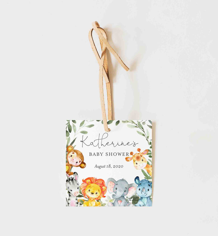 Jungle Animals Baby Shower Favour Tag Printable