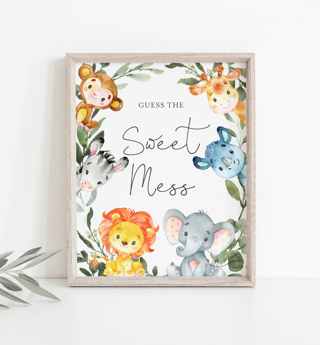 Jungle Animals Baby Shower Guess The Sweet Mess Game Printable