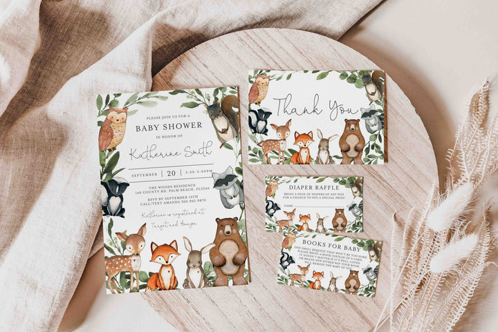Woodland Animals Baby Shower Suite Printable