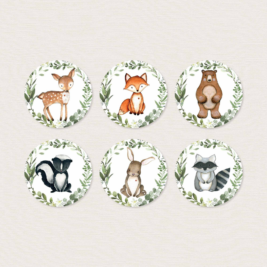 Woodland Animals Baby Shower Cupcake Toppers and Cupcake Wrappers Printable