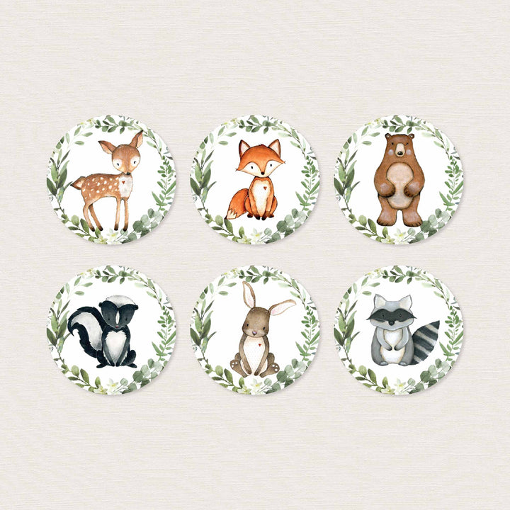 Woodland Animals Baby Shower Cupcake Toppers and Cupcake Wrappers Printable