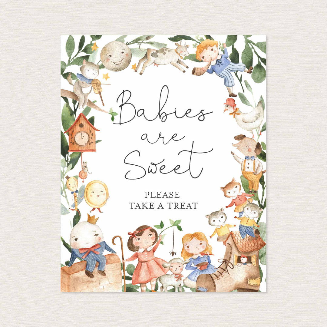 Nursery Rhymes Baby Shower Babies Are Sweet Sign Printable