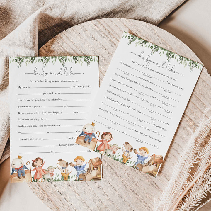Nursery Rhymes Baby Shower Mad Libs Printable