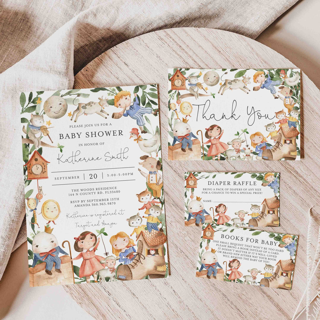 Nursery Rhymes Baby Shower Suite Printable