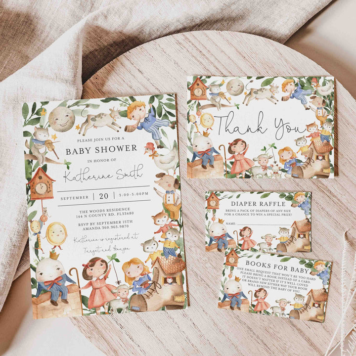 Nursery Rhymes Baby Shower Suite Printable