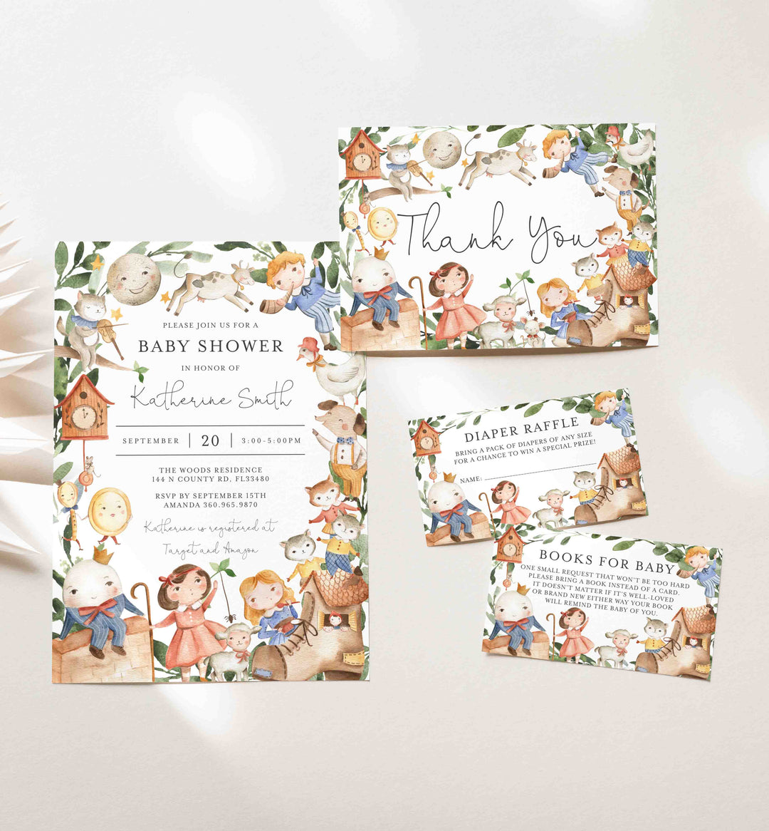Nursery Rhymes Baby Shower Suite Printable