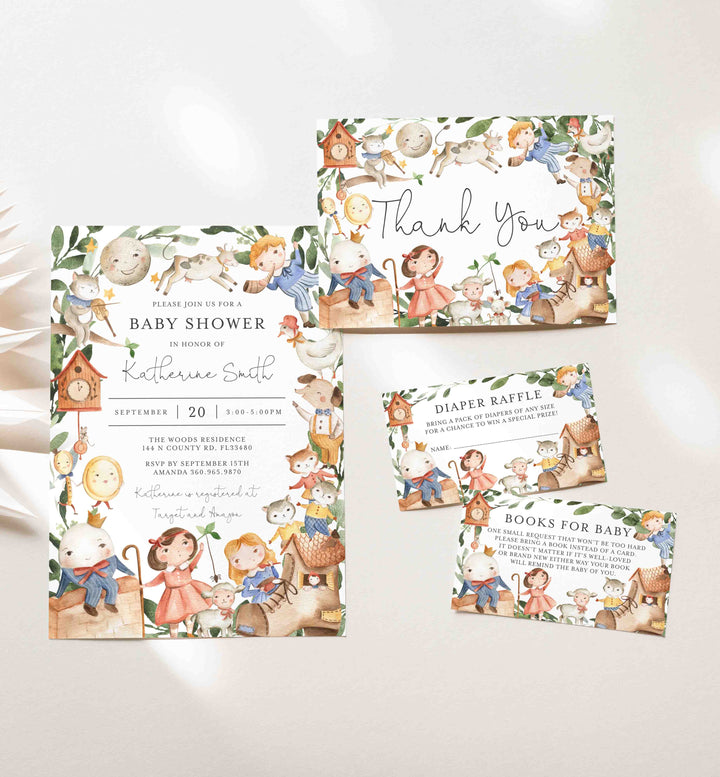 Nursery Rhymes Baby Shower Suite Printable