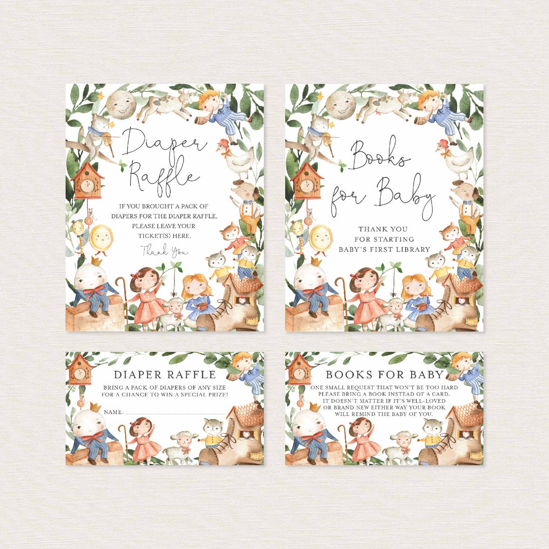 Nursery Rhymes Baby Shower Suite Printable