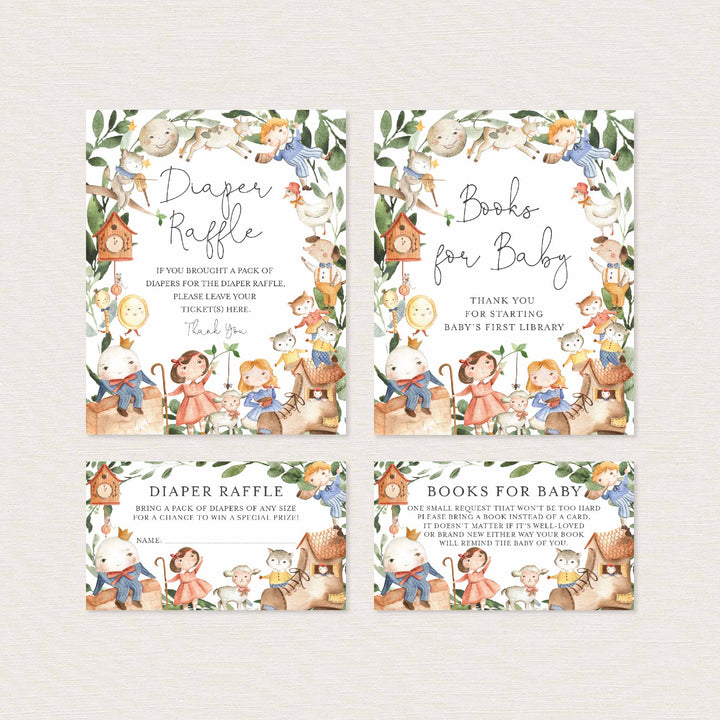 Nursery Rhymes Baby Shower Suite Printable