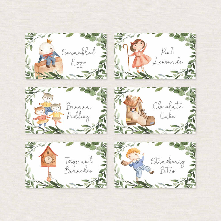 Nursery Rhymes Baby Shower Food Labels Printable