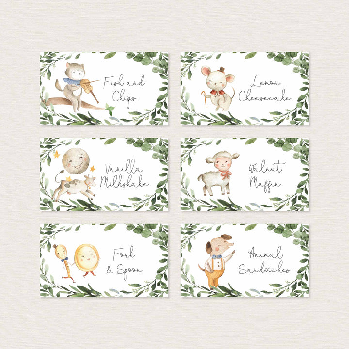 Nursery Rhymes Baby Shower Food Labels Printable