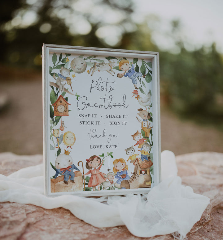 Nursery Rhymes Baby Shower Guestbook Sign Printable