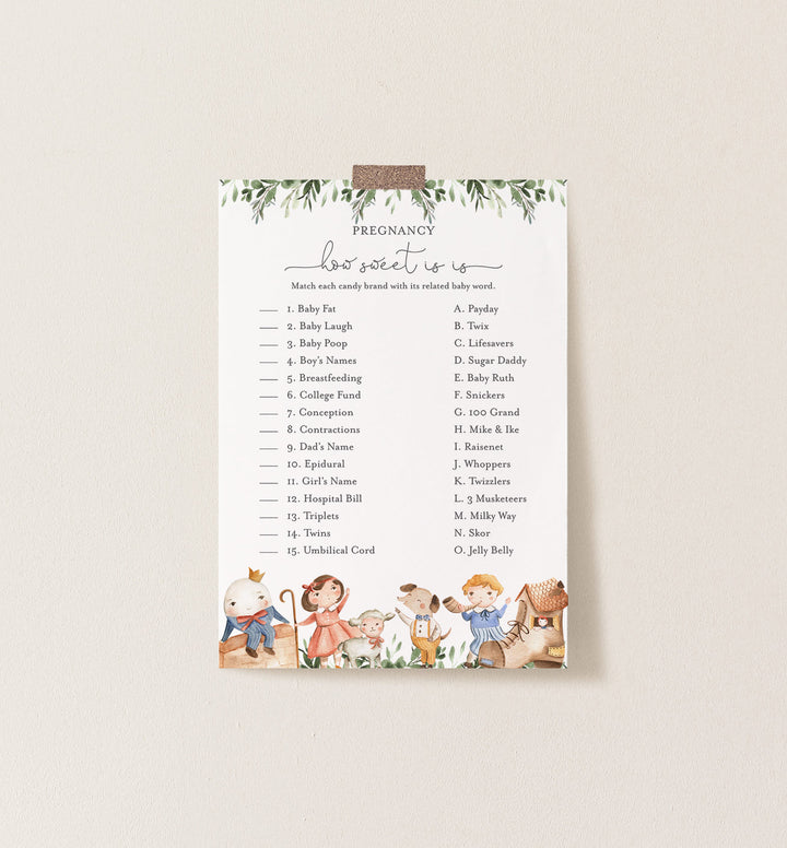 Nursery Rhymes Baby Shower Pregnancy How Sweet It Is Game Printable