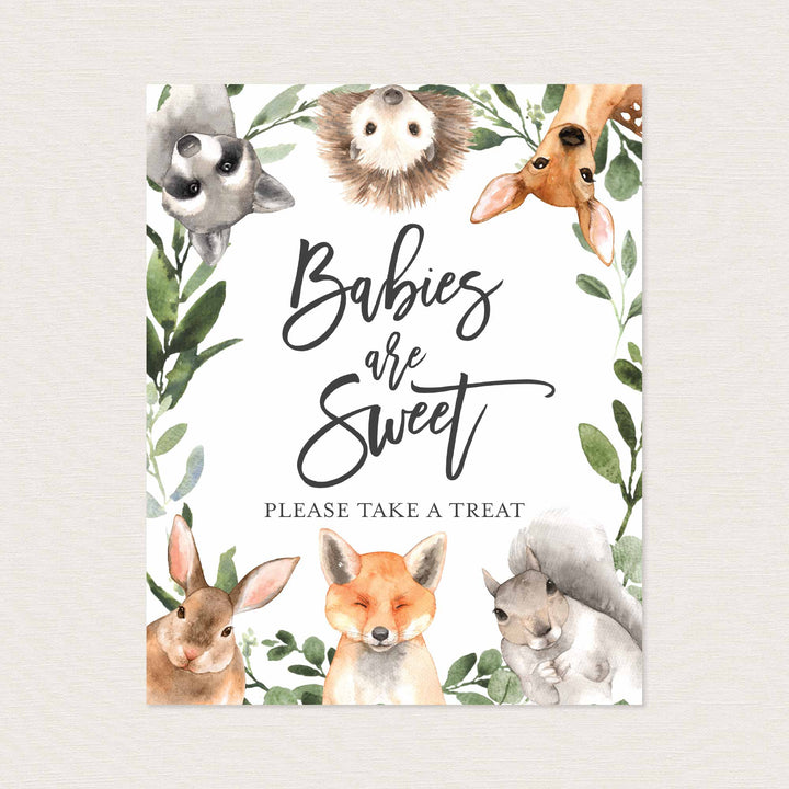 Forest Animals Baby Shower Babies Are Sweet Sign Printable