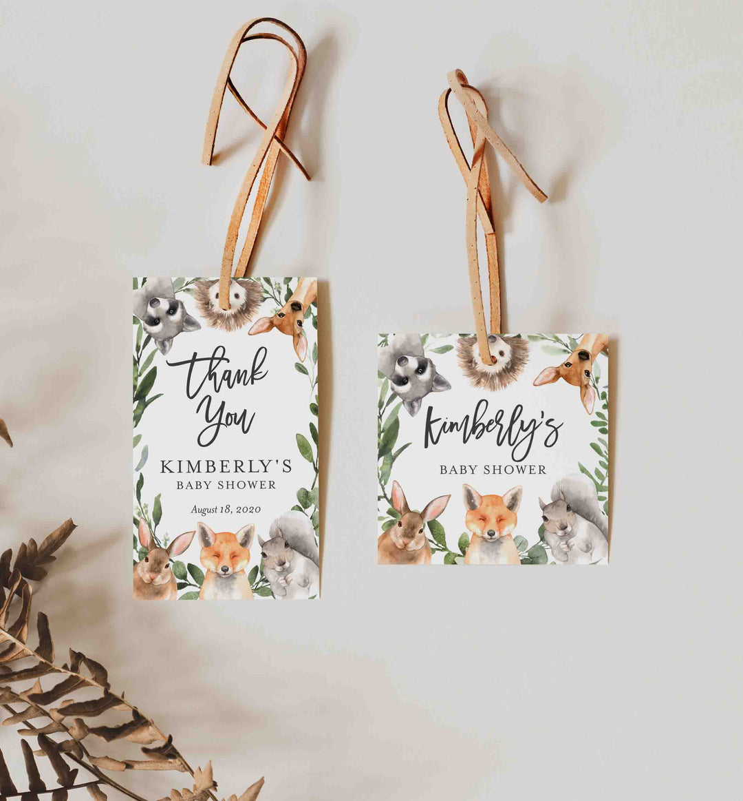 Forest Animals Baby Shower Favour Tag Printable