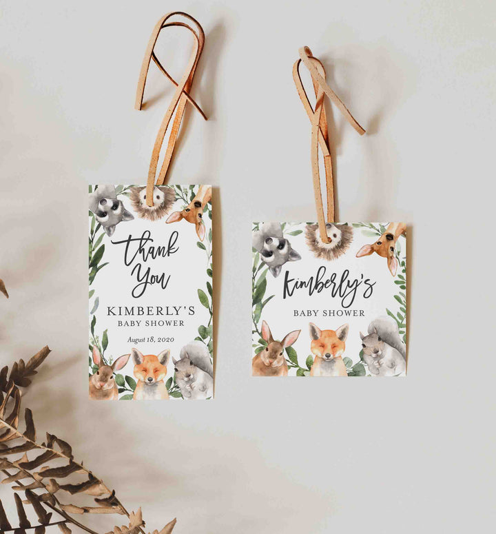 Forest Animals Baby Shower Favour Tag Printable