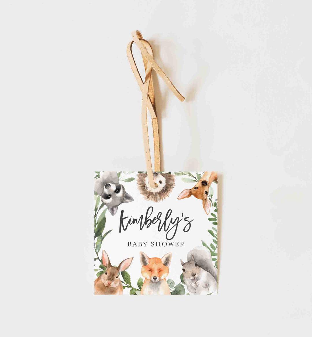 Forest Animals Baby Shower Favour Tag Printable
