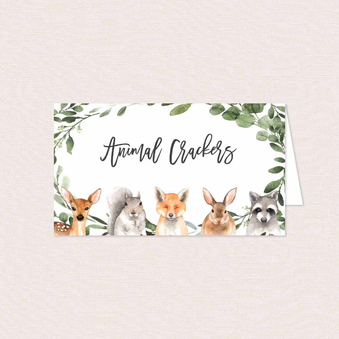 Forest Animals Baby Shower Food Labels Printable