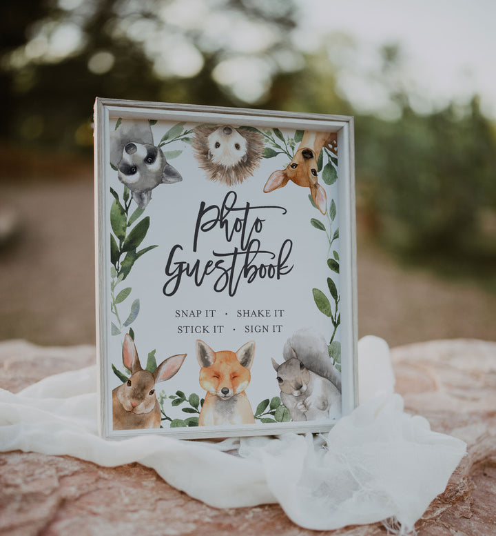 Forest Animals Baby Shower Guestbook Sign Printable