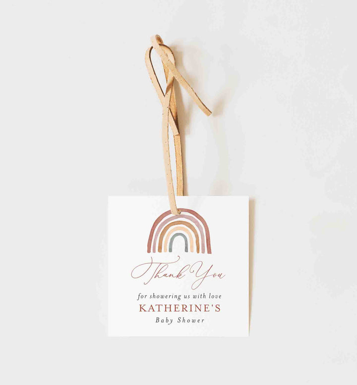Rainbow Baby Shower Favour Tag Printable