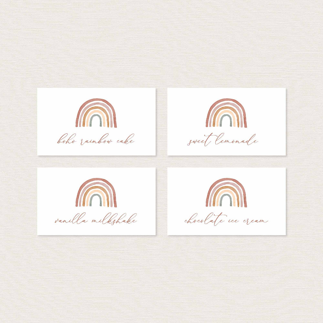 Rainbow Baby Shower Food Labels Printable