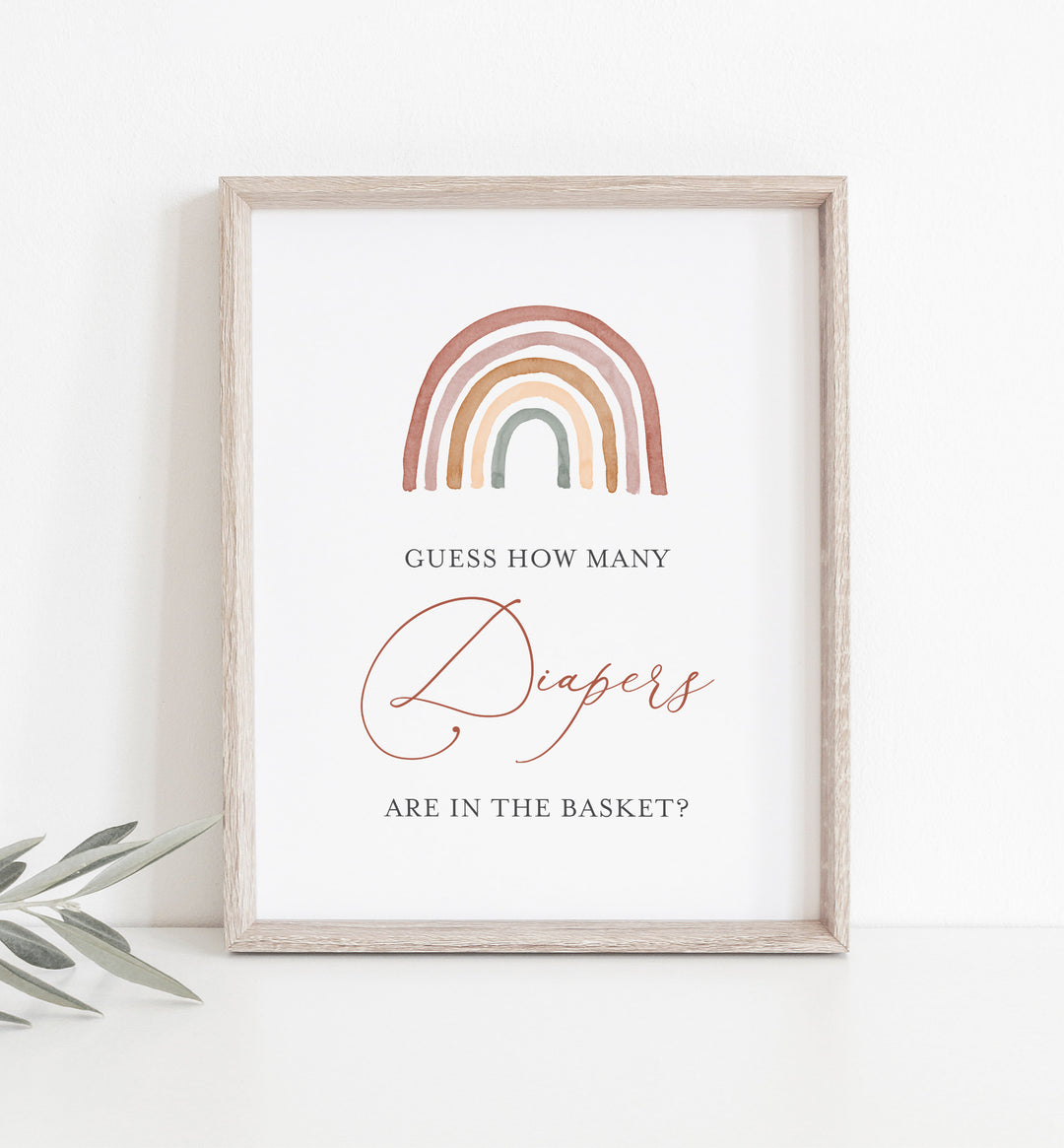 Rainbow Baby Shower Guess How Many Diapers Game Printable