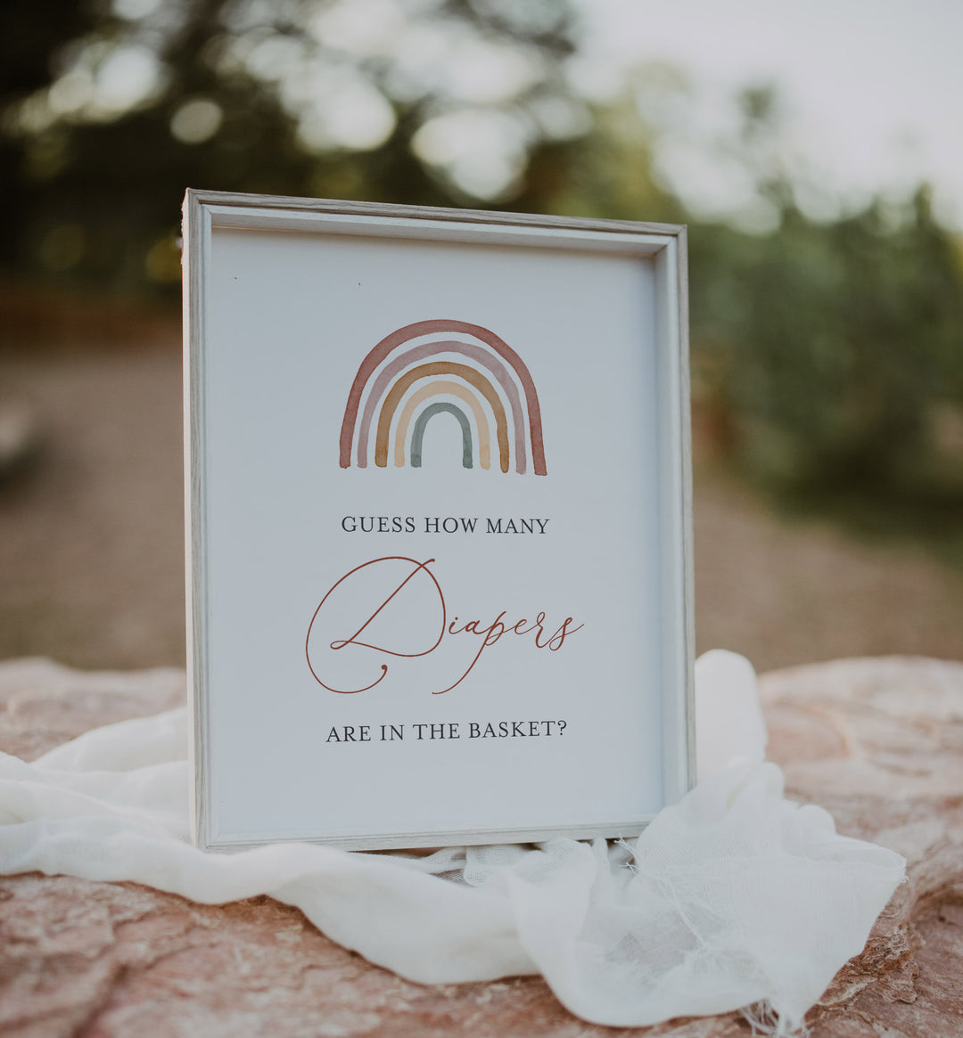 Rainbow Baby Shower Guess How Many Diapers Game Printable
