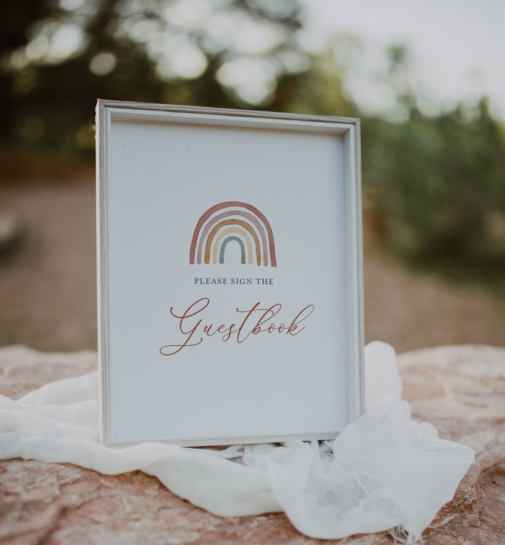 Rainbow Baby Shower Guestbook Sign Printable