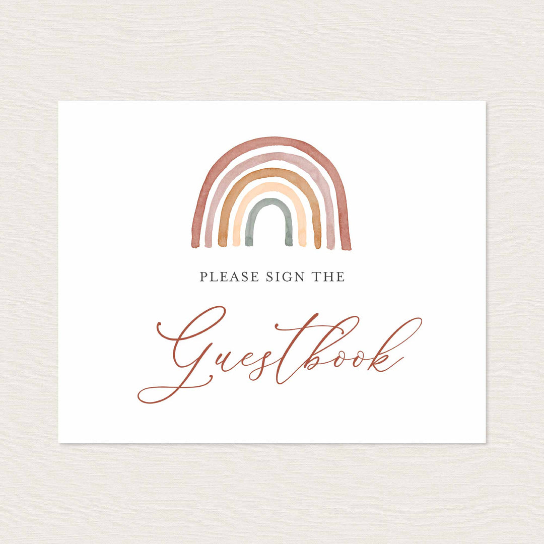 Rainbow Baby Shower Guestbook Sign Printable