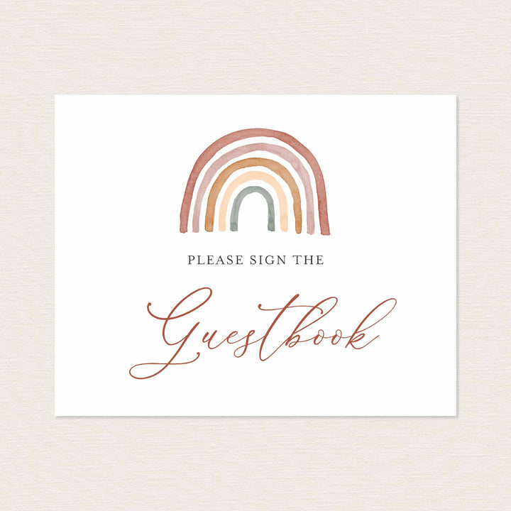 Rainbow Baby Shower Guestbook Sign Printable