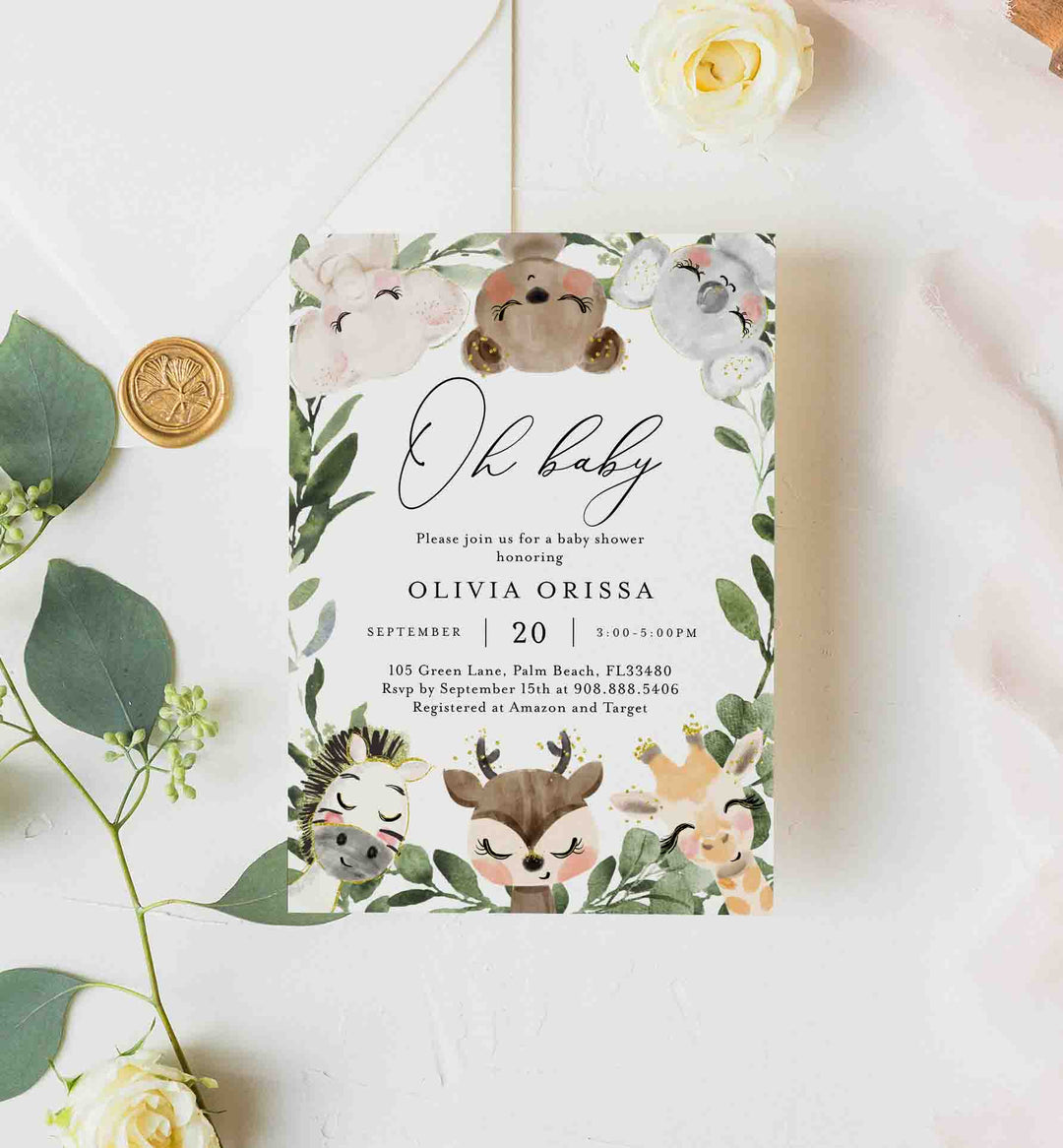Baby Safari Baby Shower Invitation Printable