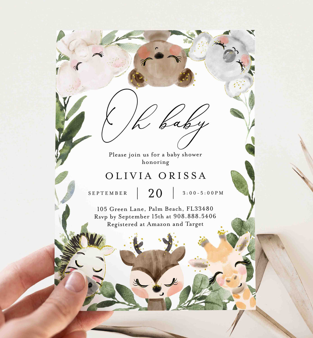 Baby Safari Baby Shower Invitation Printable
