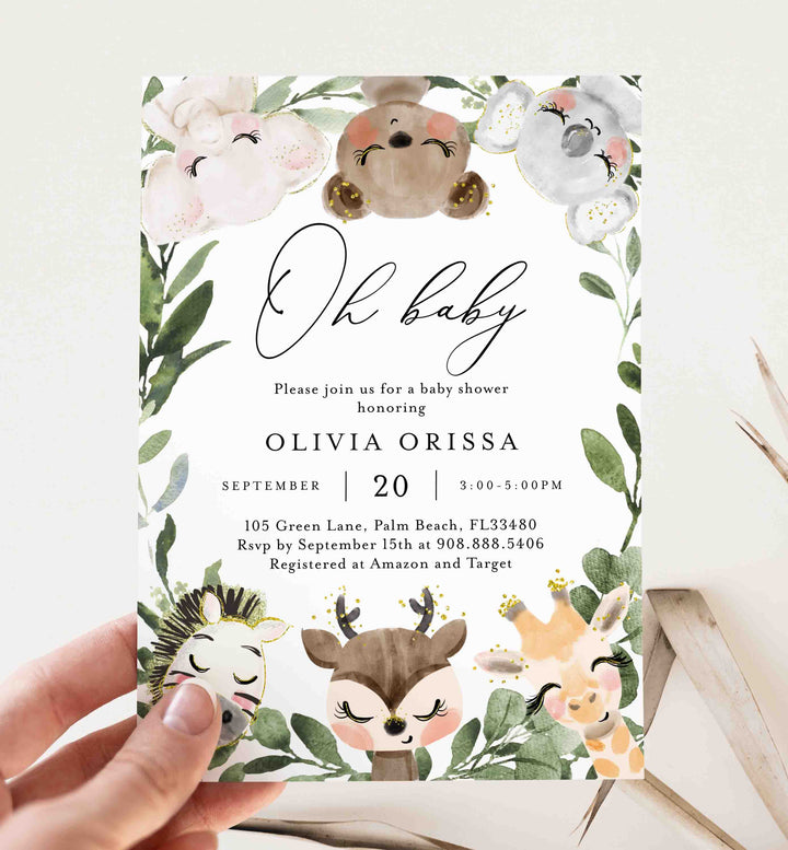 Baby Safari Baby Shower Invitation Printable