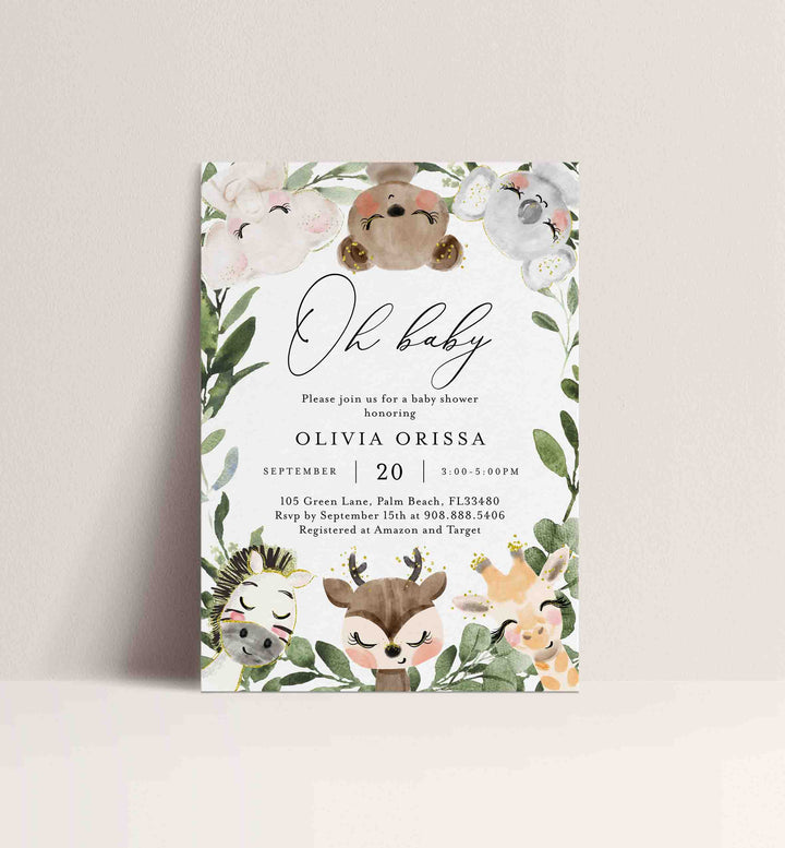 Baby Safari Baby Shower Invitation Printable
