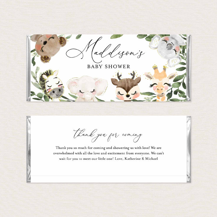 Baby Safari Baby Shower Chocolate Bar Wrapper Printable