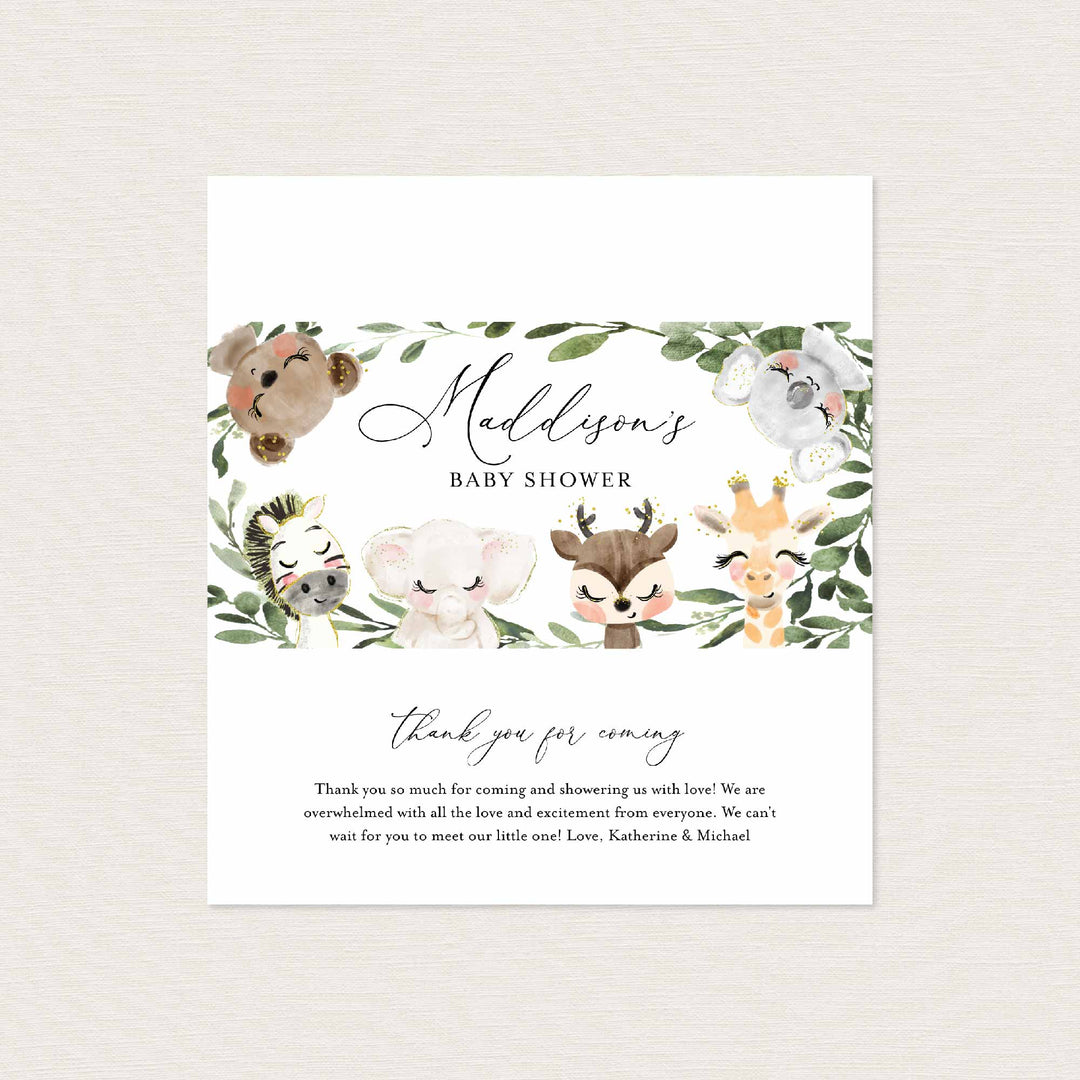 Baby Safari Baby Shower Chocolate Bar Wrapper Printable