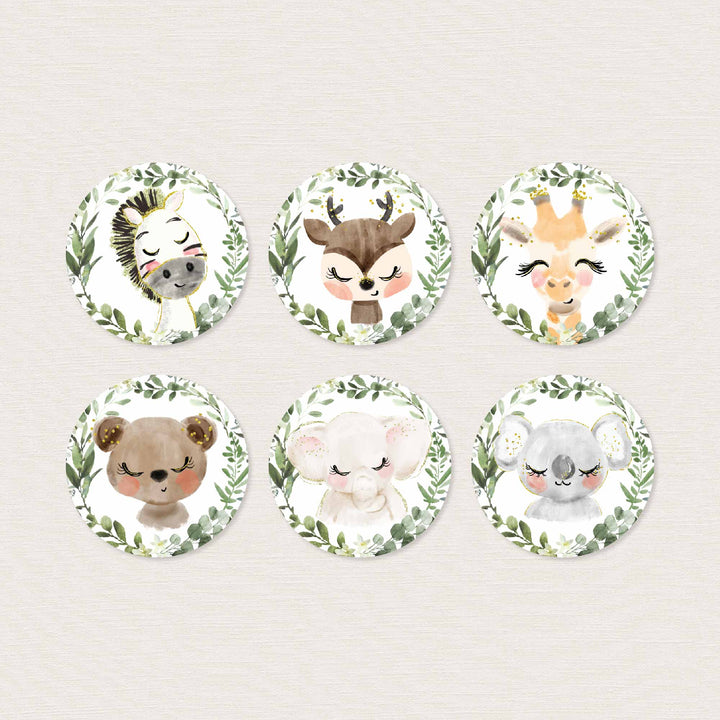 Baby Safari Baby Shower Cupcake Toppers and Cupcake Wrappers Printable