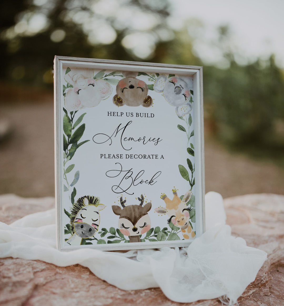Baby Safari Baby Shower Decorate A Block Printable