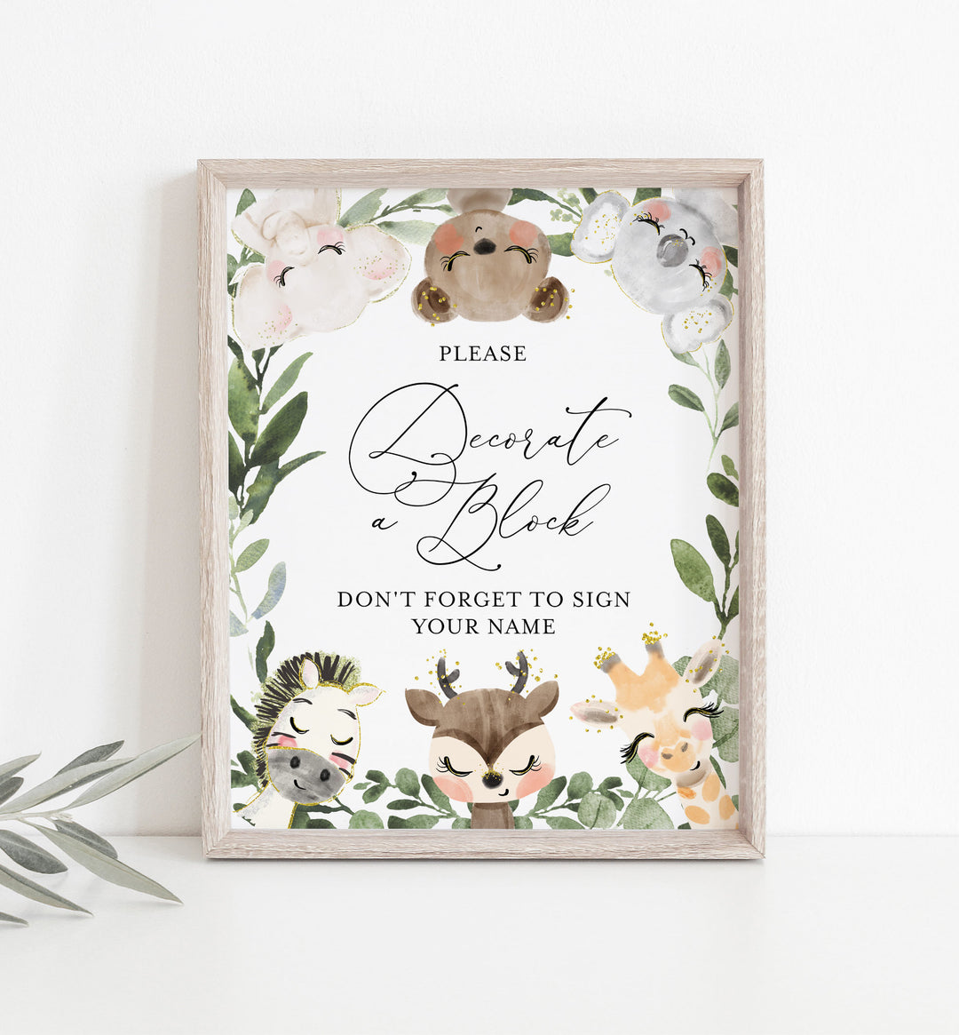 Baby Safari Baby Shower Decorate A Block Printable