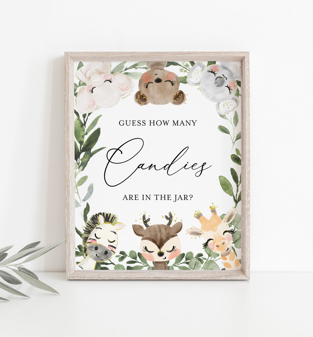 Baby Safari Baby Shower Guess How Many Candies Game Printable