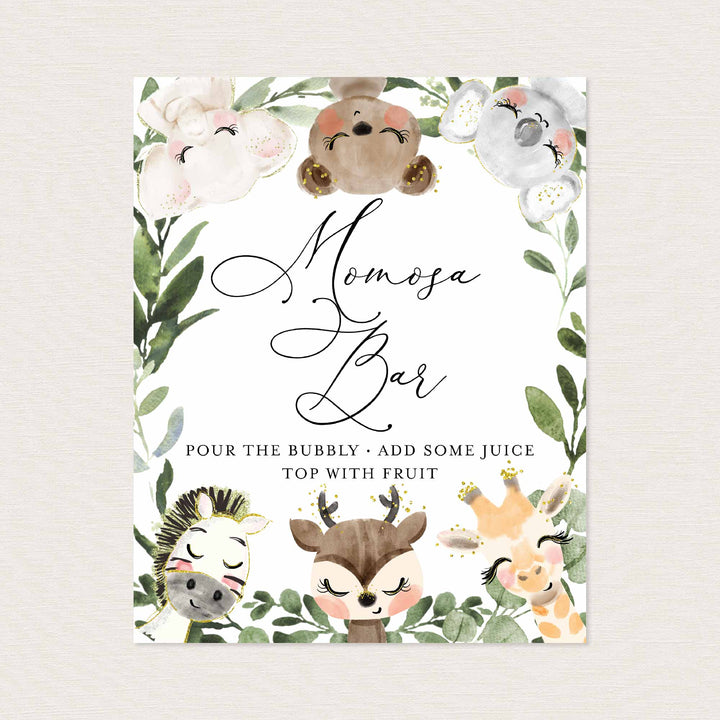Baby Safari Baby Shower Mimosa Bar Sign Printable