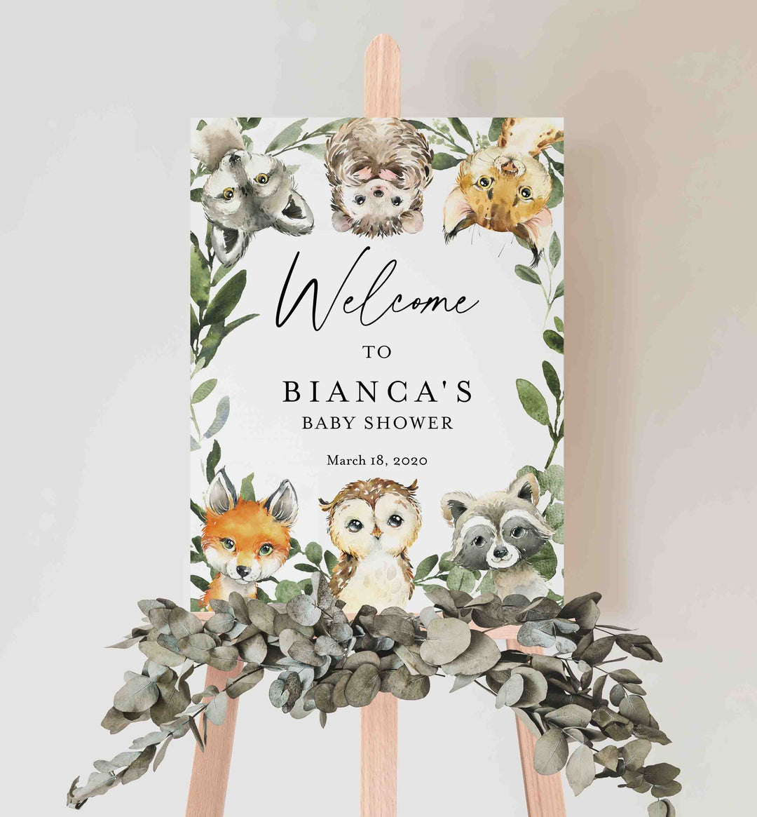 Little Woodland Baby Shower Welcome Sign Printable