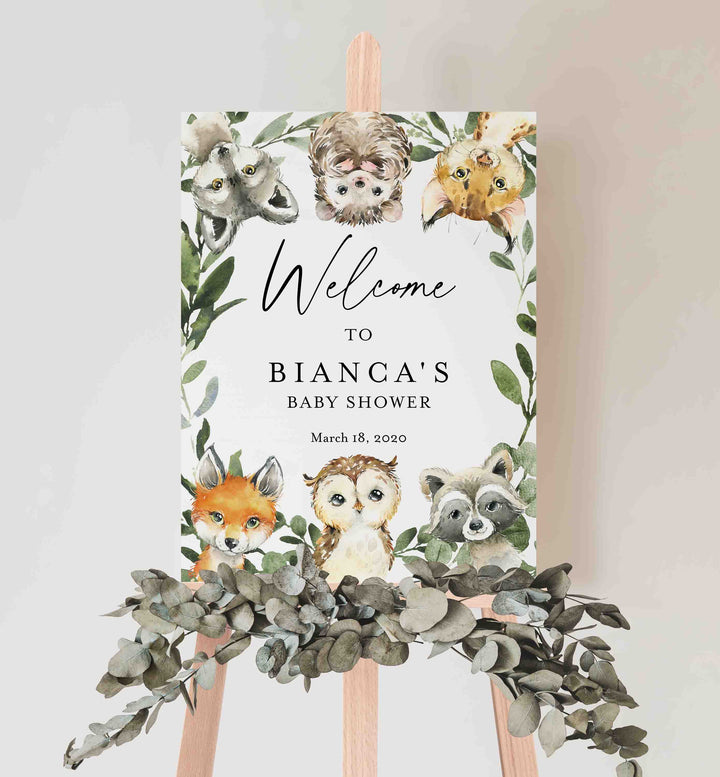 Little Woodland Baby Shower Welcome Sign Printable