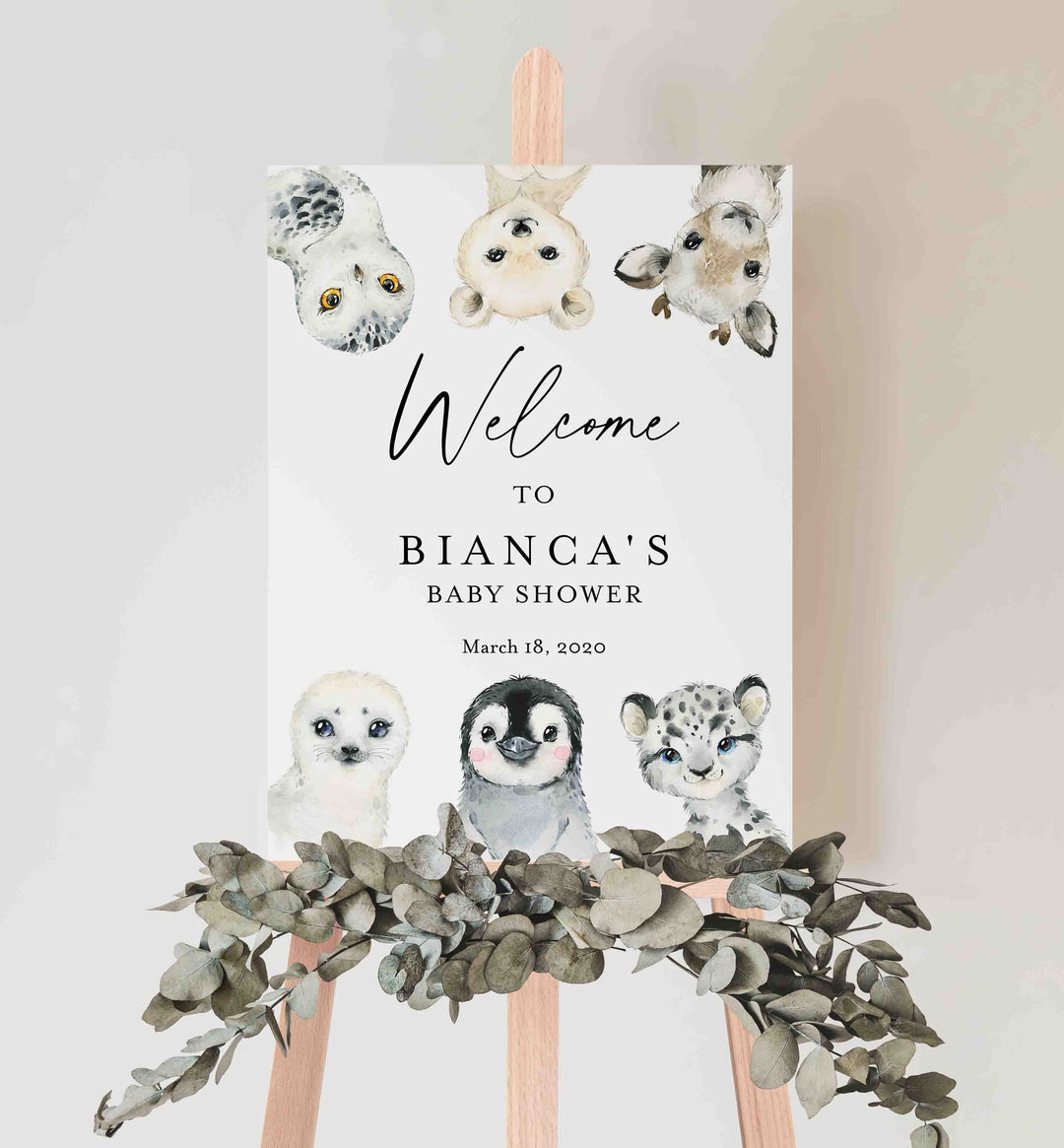 Little Arctic Baby Shower Welcome Sign Printable