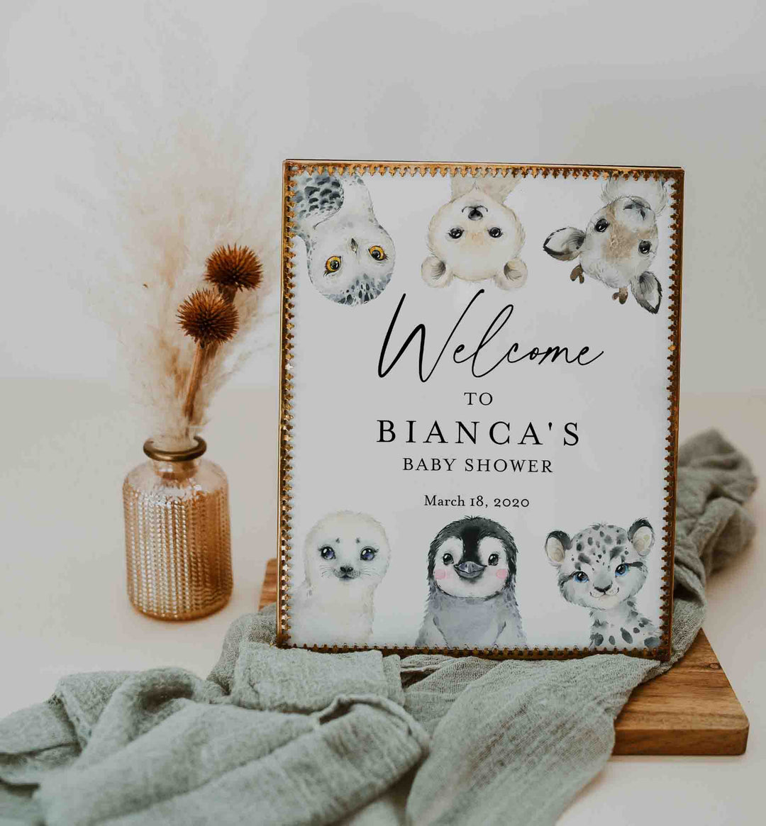 Little Arctic Baby Shower Welcome Sign Printable