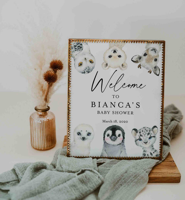 Little Arctic Baby Shower Welcome Sign Printable